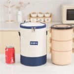 ⁦Sac à Lunch cylindrique Thermiques fourre-tout rond en aluminium⁩ - الصورة ⁦4⁩