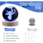 ⁦Lampe boule de projection en cristal 3D Stitch⁩ - الصورة ⁦4⁩