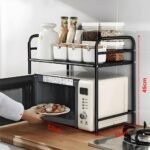 ⁦Support pour four à micro-ondes et étagère de rangement 2 étages – منظم أغراض وحامل ميكروويف⁩ - الصورة ⁦4⁩