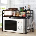 ⁦Support pour four à micro-ondes et étagère de rangement 2 étages – منظم أغراض وحامل ميكروويف⁩ - الصورة ⁦2⁩