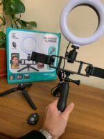 ⁦Anneau Selfie LED 20 cm avec 2 Supports Smartphone et 3 Modes d’éclairage⁩ - الصورة ⁦5⁩