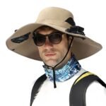 ⁦Chapeau de soleil à large bord avec double ventilateur – قبعة للحماية من الشمس مع مروحات⁩ - الصورة ⁦4⁩