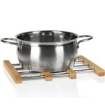 ⁦Dessous de Plat Extensible en Bambou et Acier Inoxydable – قاعدة أواني قابلة للتمديد⁩ - الصورة ⁦4⁩