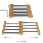 ⁦Dessous de Plat Extensible en Bambou et Acier Inoxydable – قاعدة أواني قابلة للتمديد⁩ - الصورة ⁦3⁩